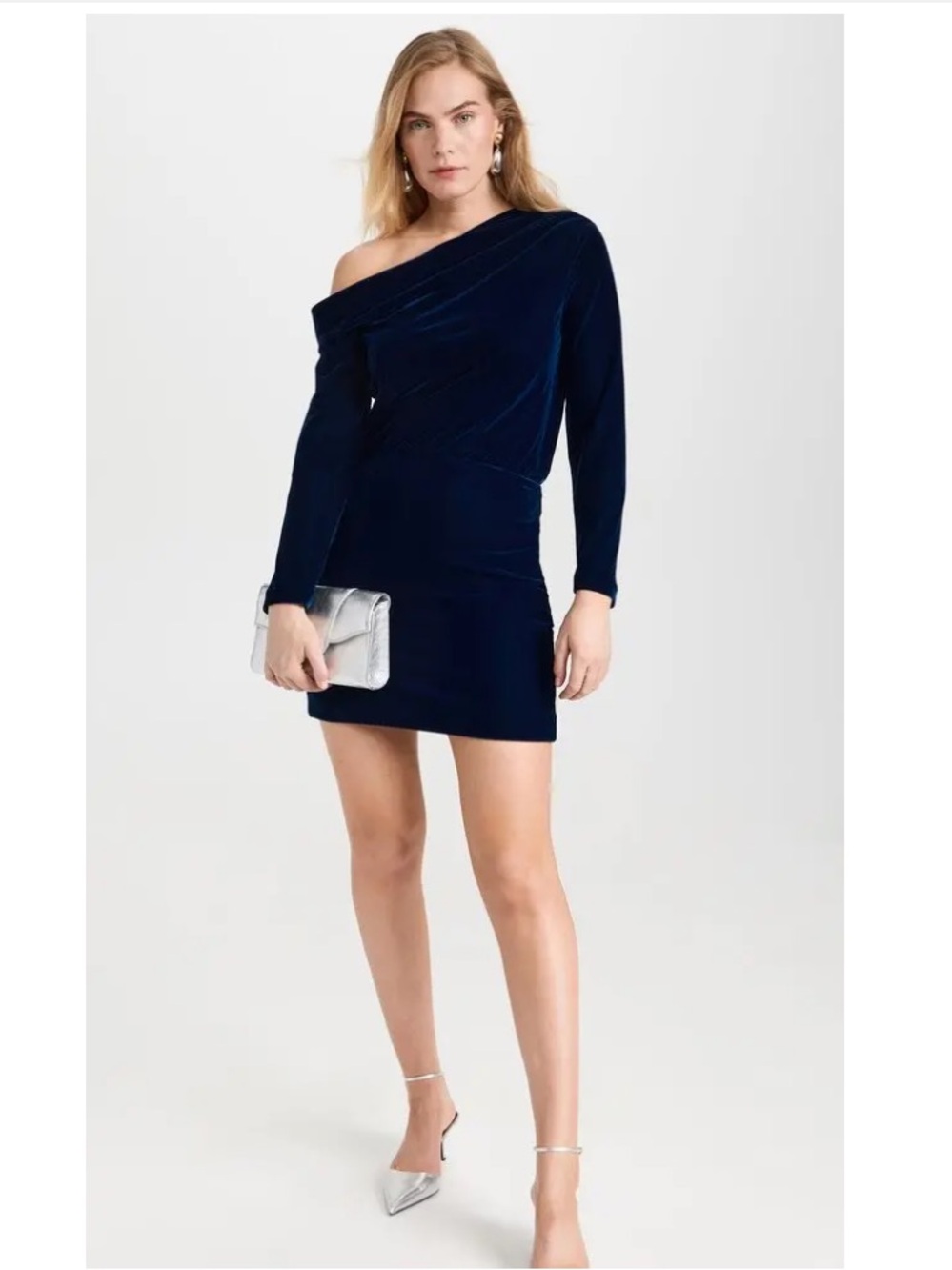 Asymmetrical Off Shoulder Mini Dress in Blueberry
THEORY